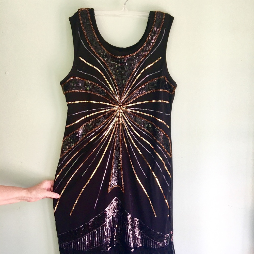 Unique Modern Flapper Sequined Dress
